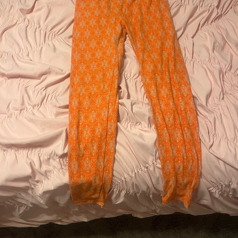 Orange Patterned leggings